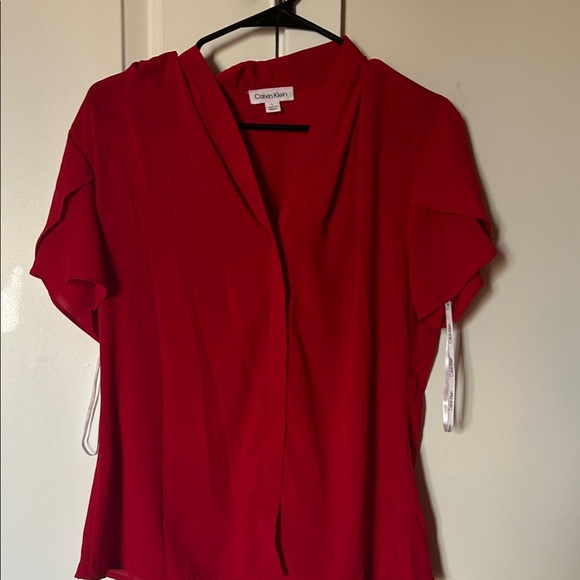 Calvin Klein Vibrant Red Blouse - Picture 1 of 1